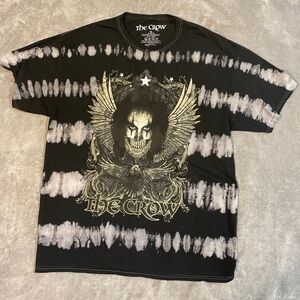 The Crow Rare Hot Topic Y2K Goth Grunge Affliction Skull Wings T Shirt Size XL
